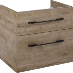 Maximus Waschbeckenunterschrank Madrid 60 Cm Canela Eiche Mit Schwarzen Griffen