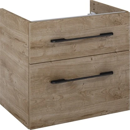 Maximus Waschbeckenunterschrank Madrid 60 Cm Canela Eiche Mit Schwarzen Griffen