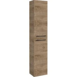 Maximus Hochschrank Madrid 30 Cm Canela Eiche Mit Schwarzen Griffen