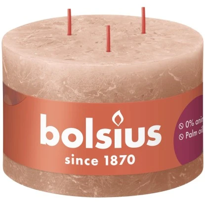 Bolsius Rustik-3-Docht-Kerze Shine 90/140 Mm Cremiges Karamell