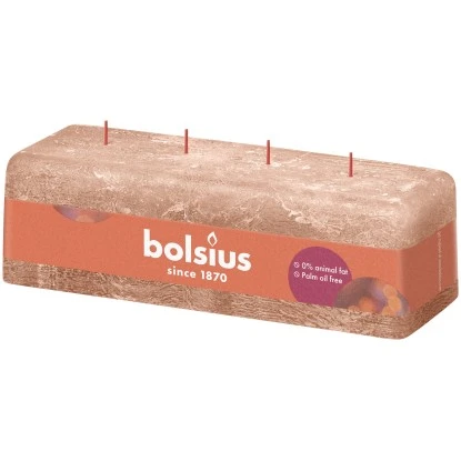 Bolsius Rustik-4-Docht-Kerze Shine 80/90/250 Mm Cremiges Karamell