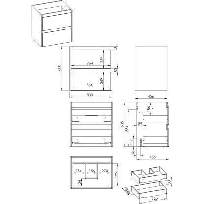 Maximus Waschbeckenunterschrank Sisi Schwarz Matt 80 Cm – Bild 3