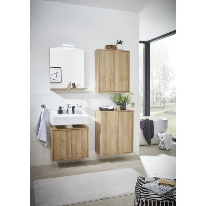 Fackelmann Doppel-Hängeschrank 60 Cm Finn Ast-Eiche – Bild 2