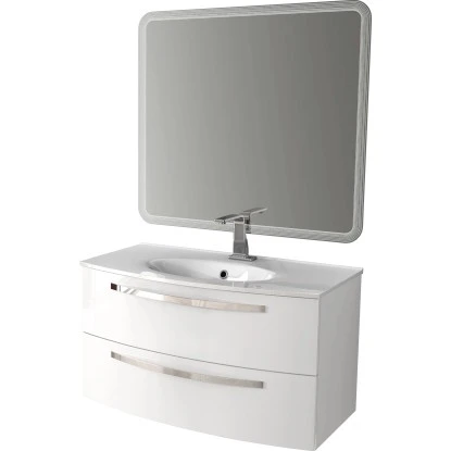 Badmöbel-Set Rondi 100 Cm Weiß 3-teilig – Bild 2