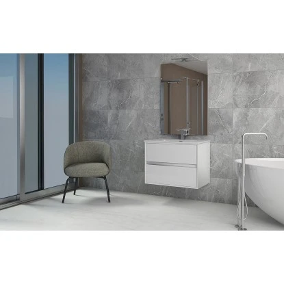 Waschbeckenunterschrank 74 CmLaura Weiß Glänzend – Bild 4