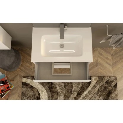 Waschbeckenunterschrank 74 CmLaura Weiß Glänzend – Bild 6