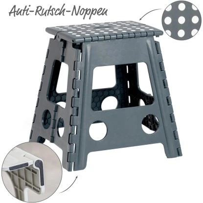 Zeller Klapphocker Kunststoff Anthrazit – Bild 2