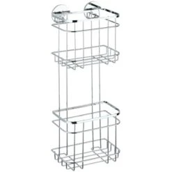 Wenko Turbo-Loc Wandregal 2 Etagen Edelstahl GlÀnzend