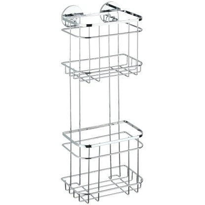 Wenko Turbo-Loc Wandregal 2 Etagen Edelstahl Glänzend