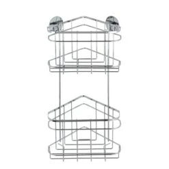Wenko Turbo-Loc Eckregal 2 Etagen Edelstahl GlÀnzend