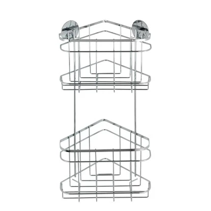 Wenko Turbo-Loc Eckregal 2 Etagen Edelstahl Glänzend