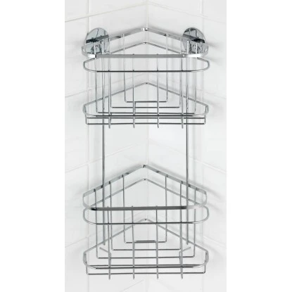 Wenko Turbo-Loc Eckregal 2 Etagen Edelstahl Glänzend – Bild 3