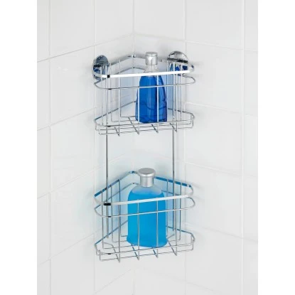 Wenko Turbo-Loc Eckregal 2 Etagen Edelstahl Glänzend – Bild 5