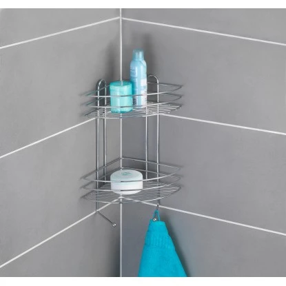 Wenko Exclusiv Eckregal 2 Etagen Chrom 43 Cm X 23,5 Cm X 30,5 Cm – Bild 3