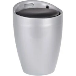 Wenko Badhocker Candy Mit Abnehmbarem Wäschesack Kunststoff 20 L Silber