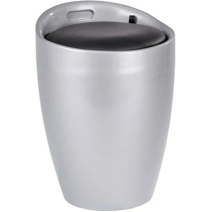 Wenko Badhocker Candy Mit Abnehmbarem Wäschesack Kunststoff 20 L Silber