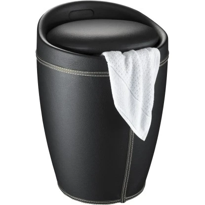 Wenko Hocker Candy Black Lederoptik 50,5 Cm X 36 Cm X 36 Cm – Bild 2