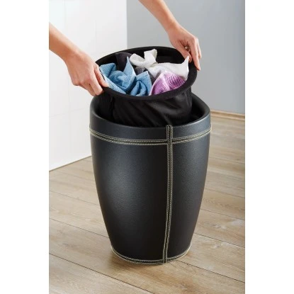 Wenko Hocker Candy Black Lederoptik 50,5 Cm X 36 Cm X 36 Cm – Bild 4