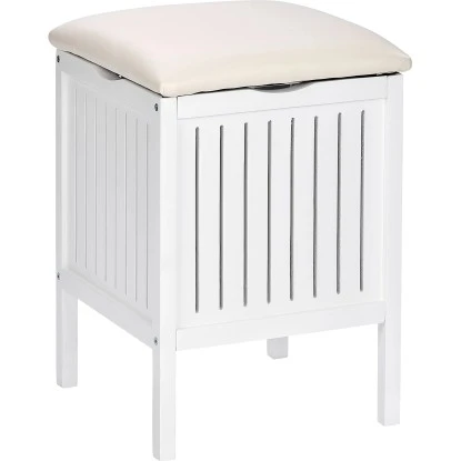 Wenko Hocker Oslo Echtholz Weiß 55 Cm X 39 Cm X 39 Cm