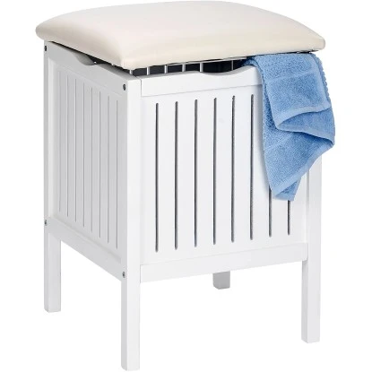 Wenko Hocker Oslo Echtholz Weiß 55 Cm X 39 Cm X 39 Cm – Bild 2