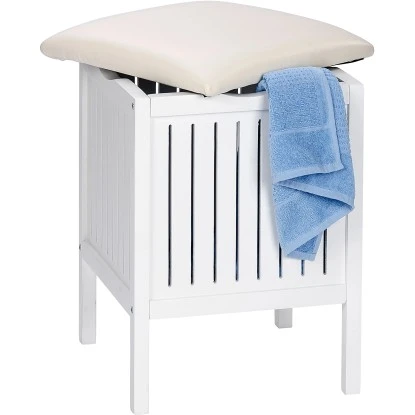 Wenko Hocker Oslo Echtholz Weiß 55 Cm X 39 Cm X 39 Cm – Bild 3