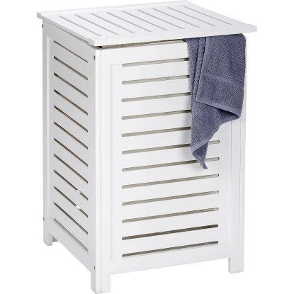 Wenko Wäschetruhe Oslo Echtholz Weiß 65 Cm X 45 Cm X 45 Cm – Bild 2