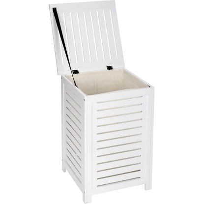 Wenko Wäschetruhe Oslo Echtholz Weiß 65 Cm X 45 Cm X 45 Cm – Bild 3