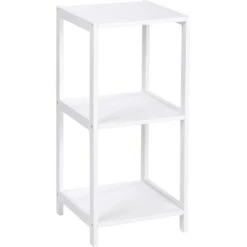 Wenko Regal Oslo Echtholz Weiß 3 Etagen 76 Cm X 36 Cm X 36 Cm