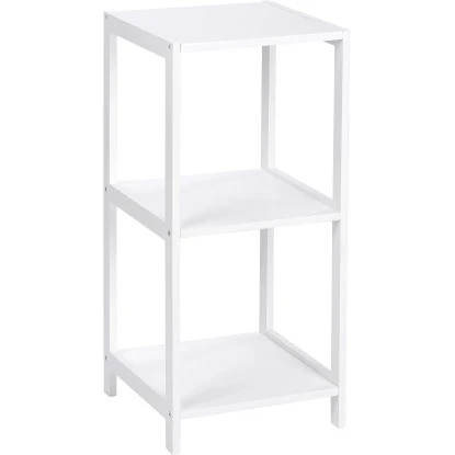 Wenko Regal Oslo Echtholz Weiß 3 Etagen 76 Cm X 36 Cm X 36 Cm