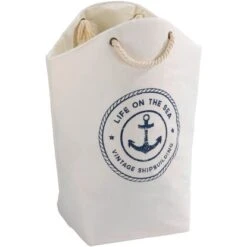 Wenko Wäschesammler Sylt 58 L Beige 60 Cm X 53 Cm X 25 Cm