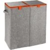 Wenko Wäschesammler & -korb Duo Filz Orange 2 Kammern 82 L 54 Cm X 52 Cm X 28 Cm