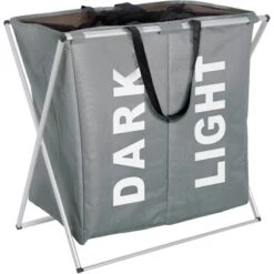 Wenko Wäschesammler & -korb Duo Grau 120 L 57 Cm X 59 Cm X 38 Cm
