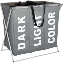 Wenko Wäschesammler & -korb Trio 130 L Grau 57 Cm X 63 Cm X 38 Cm