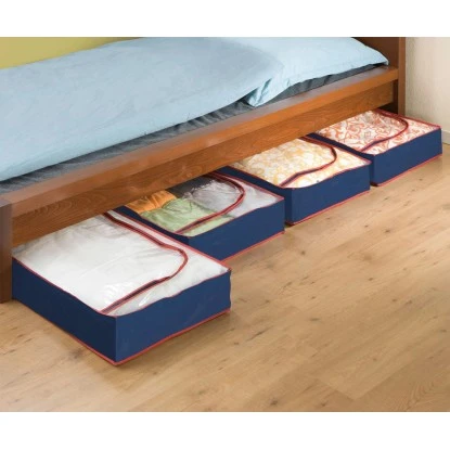 Wenko Unterbettkommode Blau-Rot 4er Set 15 Cm X 100 Cm X 45 Cm â Bild 2