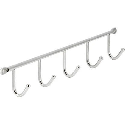 Siro Hakenleiste 2081 Metall Chrom Glänzend Länge 350 Mm 5 Haken – Bild 3