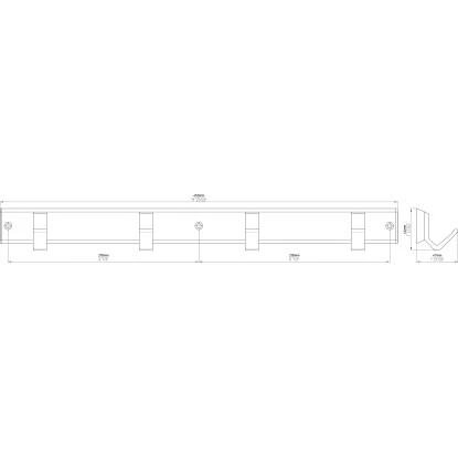 Siro Hakenleiste 2083 Aluminium Natur Matt Länge 450 Mm 4 Haken – Bild 7