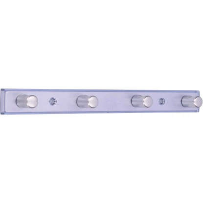 Siro Hakenleiste SM8162 Kunststoff Glaseffekt Aluminium Länge 300 Mm 4 Haken