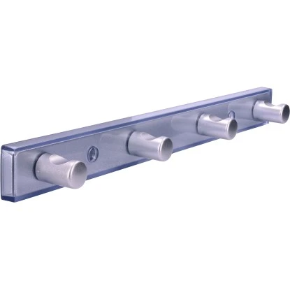 Siro Hakenleiste SM8162 Kunststoff Glaseffekt Aluminium Länge 300 Mm 4 Haken – Bild 3