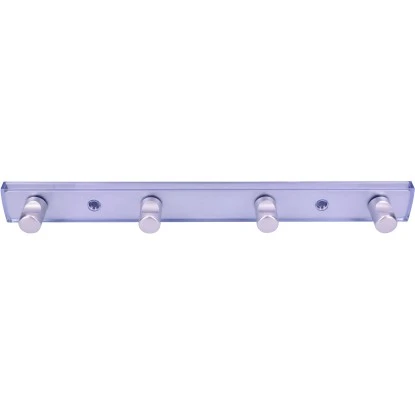 Siro Hakenleiste SM8162 Kunststoff Glaseffekt Aluminium Länge 300 Mm 4 Haken – Bild 4