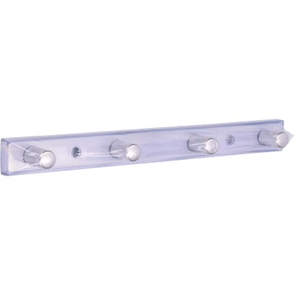 Siro Hakenleiste SM8162 Kunststoff Glaseffekt Aluminium Länge 300 Mm 4 Haken – Bild 5