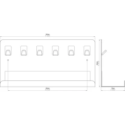 Siro Schlüsselleiste Mit Ablage 1996 Metall Nickel Matt Länge 300 Mm – Bild 7