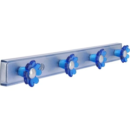 Siro Hakenleiste SM8161 Kunststoff Blau Blumen Länge 300 Mm 4 Haken – Bild 3