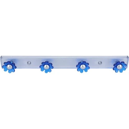 Siro Hakenleiste SM8161 Kunststoff Blau Blumen Länge 300 Mm 4 Haken – Bild 4