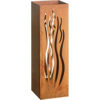 Gartenfreude Windlicht 16 X 16 X 50 Cm Wellen Edelrost