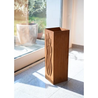 Gartenfreude Windlicht 16 X 16 X 50 Cm Wellen Edelrost – Bild 3