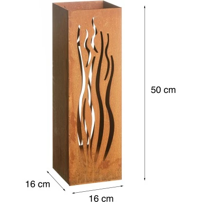 Gartenfreude Windlicht 16 X 16 X 50 Cm Wellen Edelrost – Bild 5
