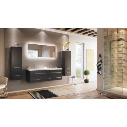 Posseik Badmöbel-Set Aurelion XL Anthrazit Seidenglanz 4-teilig