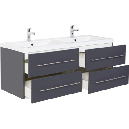 Posseik Badmöbel-Set Aurelion XL Anthrazit Seidenglanz 4-teilig – Bild 5