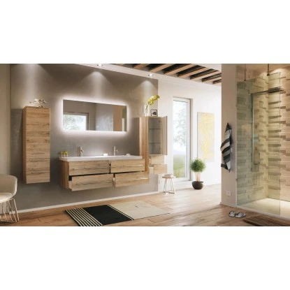 Posseik Badmöbel-Set Aurelion XL Eiche Hell Seidenglanz 4-teilig – Bild 3