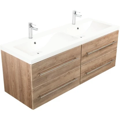 Posseik Badmöbel-Set Aurelion XL Eiche Hell Seidenglanz 4-teilig – Bild 4